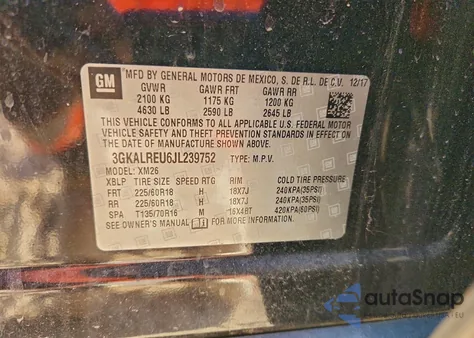 2018 GMC Terrain Slt z USA, uszkodzony, nr VIN 3GKALREU6JL239752